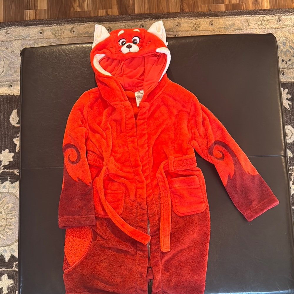 Cozy Red Disney Turning Red Hooded Robe